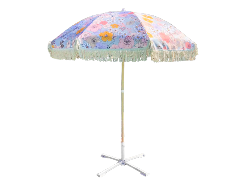 Parasol zewnętrzny z 2M frędzlami i poliestrowym kolorem drewna