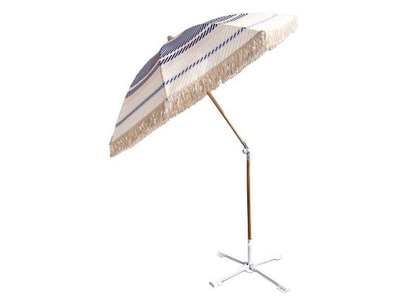 Parasol plażowy z poliestru 2,0 m, z aluminiowym słupkiem i frędzlami