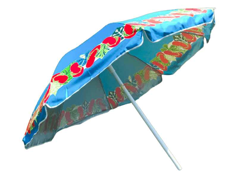 Wielokolorowy parasol plażowy w wielu rozmiarach