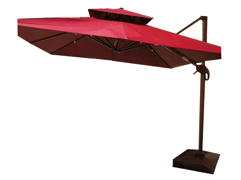 Luksusowy parasol ogrodowy z podwójnym dachem ze stopu aluminium